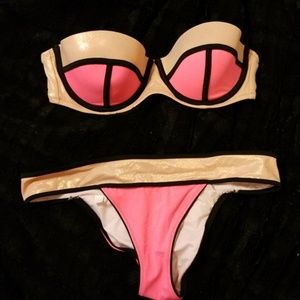 Victoria's Secret Colorblock Bandeau Bikini Set 36C